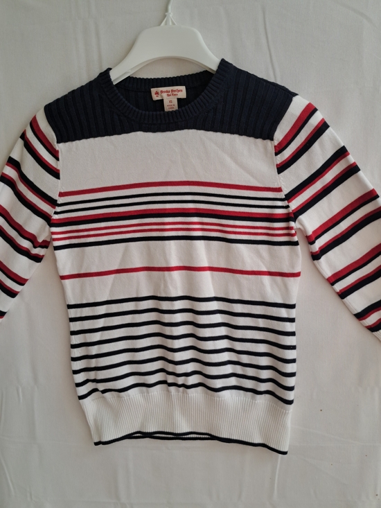 Brooks Brothers Sweaters - Brooks Brothers Red Fleece Womens‎ XS Striped Crewneck Sweater Navy Red White